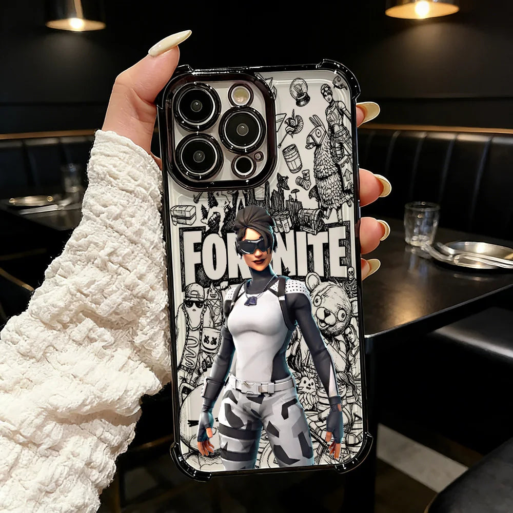 Популярен геймърски калъф за телефон FortniteS Plating за Samsung A37 A57 A07 A36 A16 A35 A55 A25 A26 A05s A15 A54 A34 A24 A14 A05 A04 4G 5G