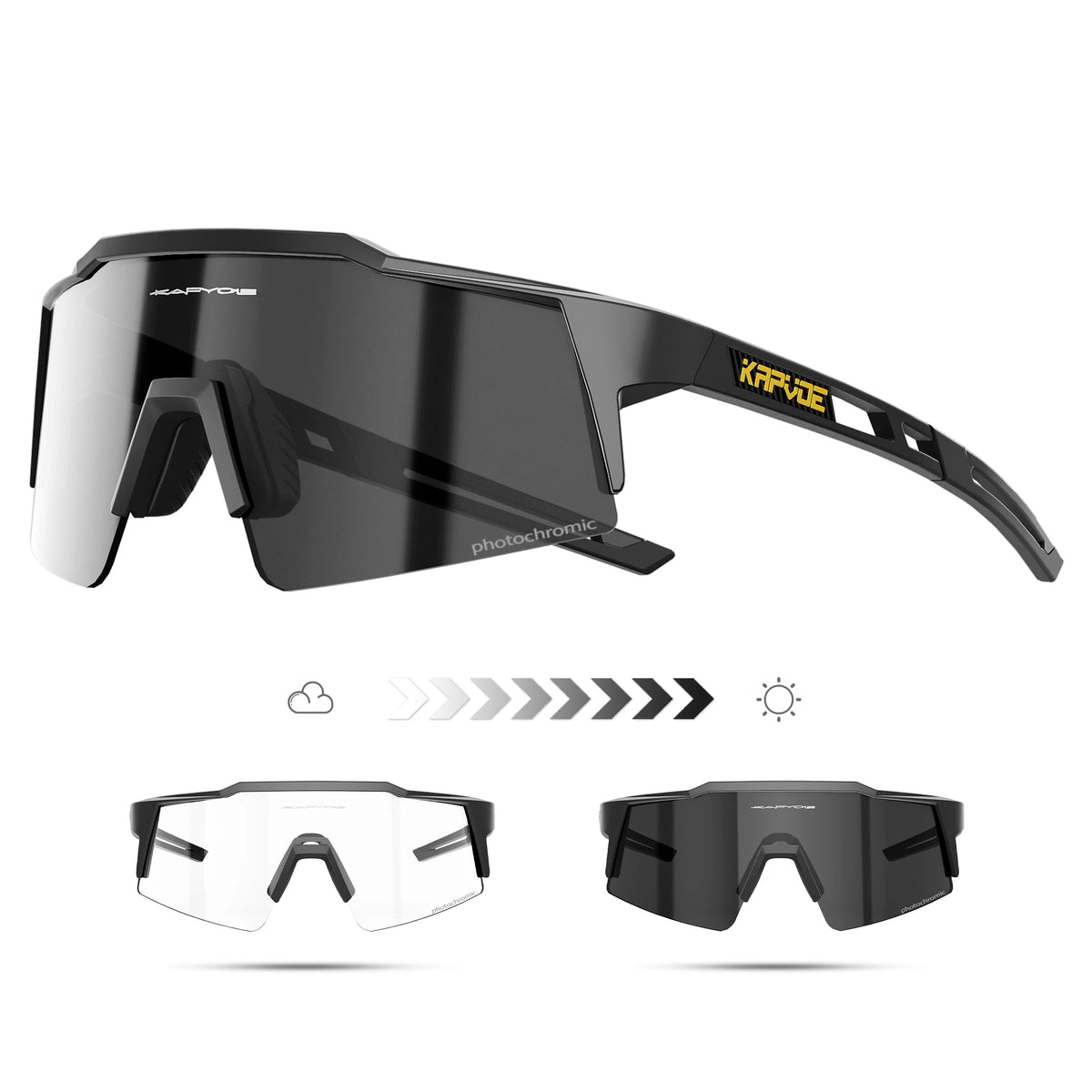 Ochelari de soare fotocromatici Kapvoe pentru ciclism, ochelari pentru bărbați, ochelari de modă, pentru bicicletă de munte, pentru ciclism în aer liber, pe șosea, ochelari de protecție, ochelari sportivi, MTB, bicicletă