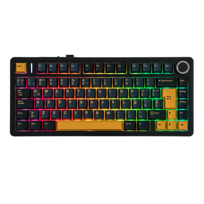 EPOMAKER AULA F75 ISO-ES 75% Spanische QWERTY Hot-Swap, Gasket-Mounted, kabelgebundene/Bluetooth/2.4GHz kabellose mechanische Gaming-Tastatur mit RGB-Hintergrundbeleuchtung