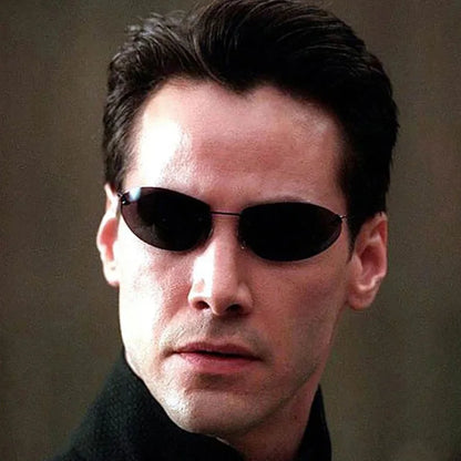 Ochelari de soare polarizați din titan, în stilul Neo din „Matrix”, ultralegeri, fără ramă, pentru bărbați, destinați conducerii, cu design de marcă – Oculos De So