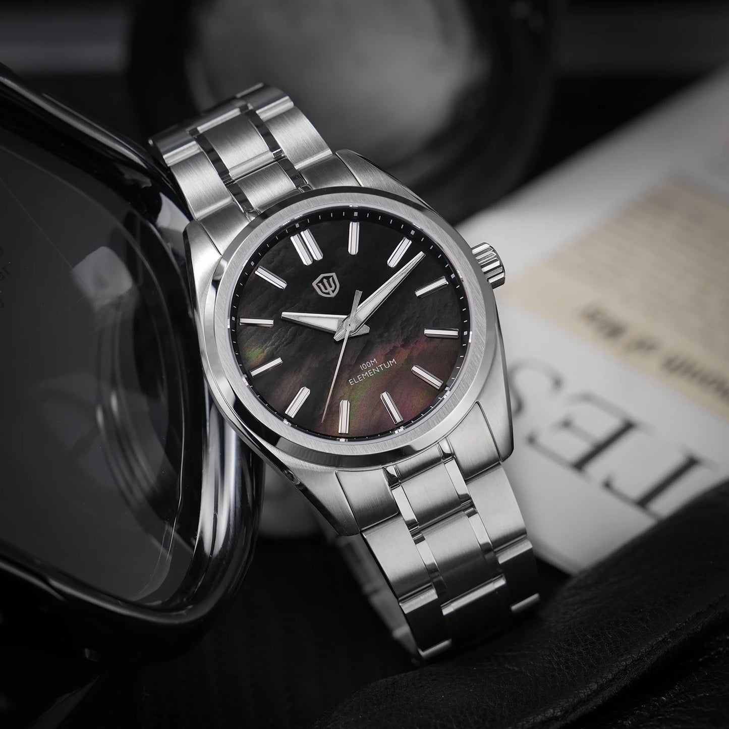 Watchdives WD0003C 38mm Watch VH31 Sweep Seconds Quartz Movement Stainless Steel Watch Elementum Original Design Men Wristwatch
