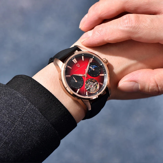 Relógio masculino Pagani Design, novo modelo, relógio mecânico automático de luxo, 41 mm, em aço inoxidável, resistente à água até 10 bar, estilo «piloto»