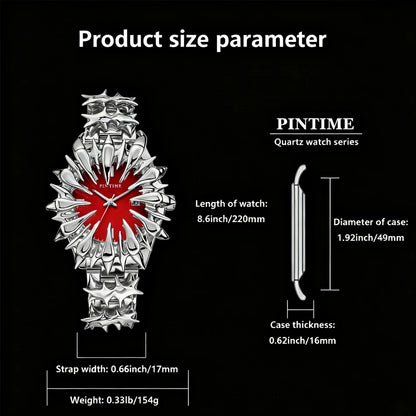 Special-shaped lightning dragon scale spike soldering watch design heavy industry trend Y2K Watches Quirky Quartz Wristwatches