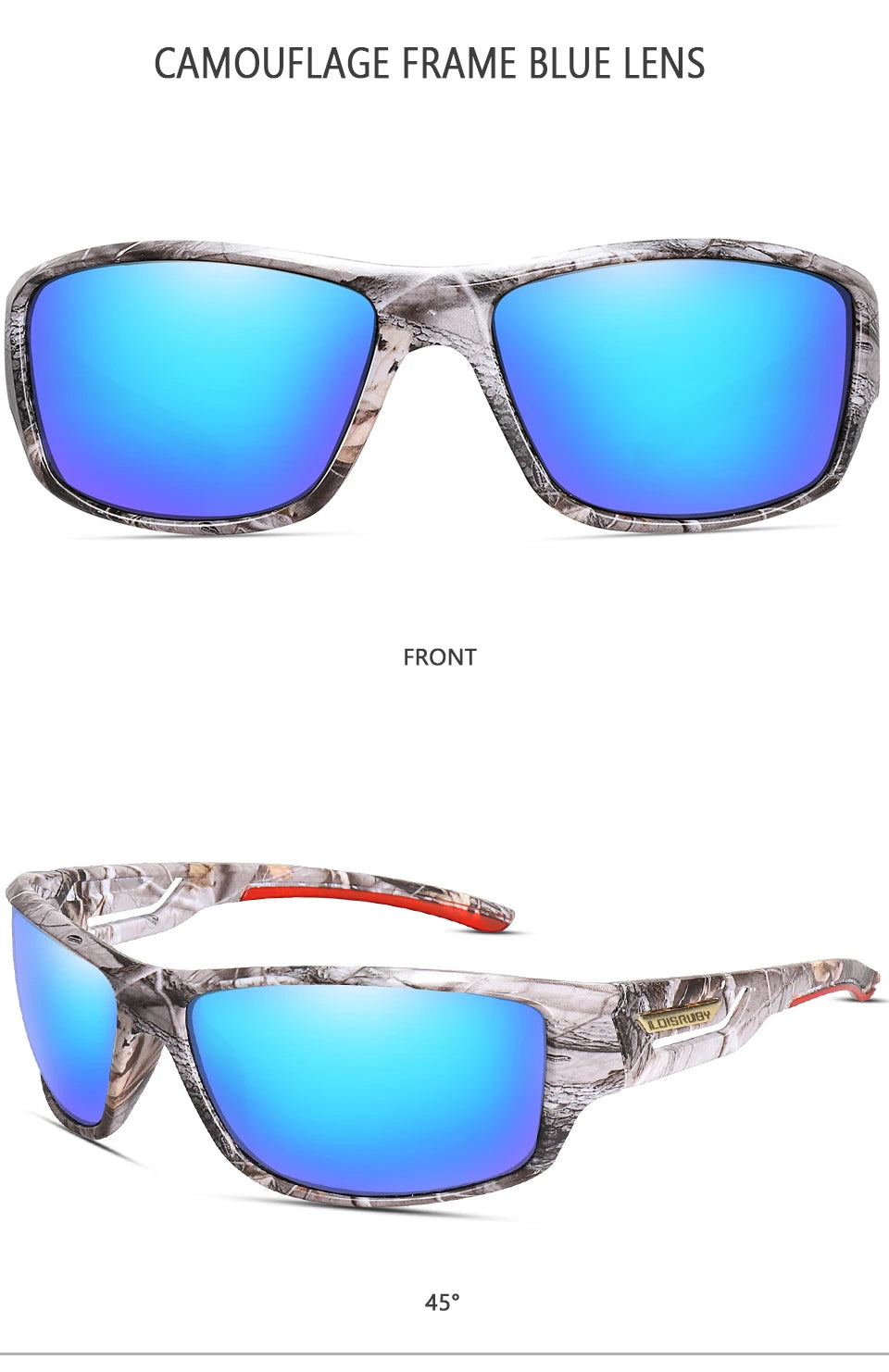 Ochelari de soare LOISRUBY cu lentile polarizate, camuflați, pentru ciclism, șofat, activități în aer liber, protecție Tacakle, sport, pescuit și alergare