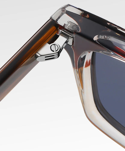 Ochelari de soare polarizați retro Swanwick TR90 pentru bărbați, ochelari de soare pătrați din acetat pentru femei, unisex, UV400, gri-negru, stil european