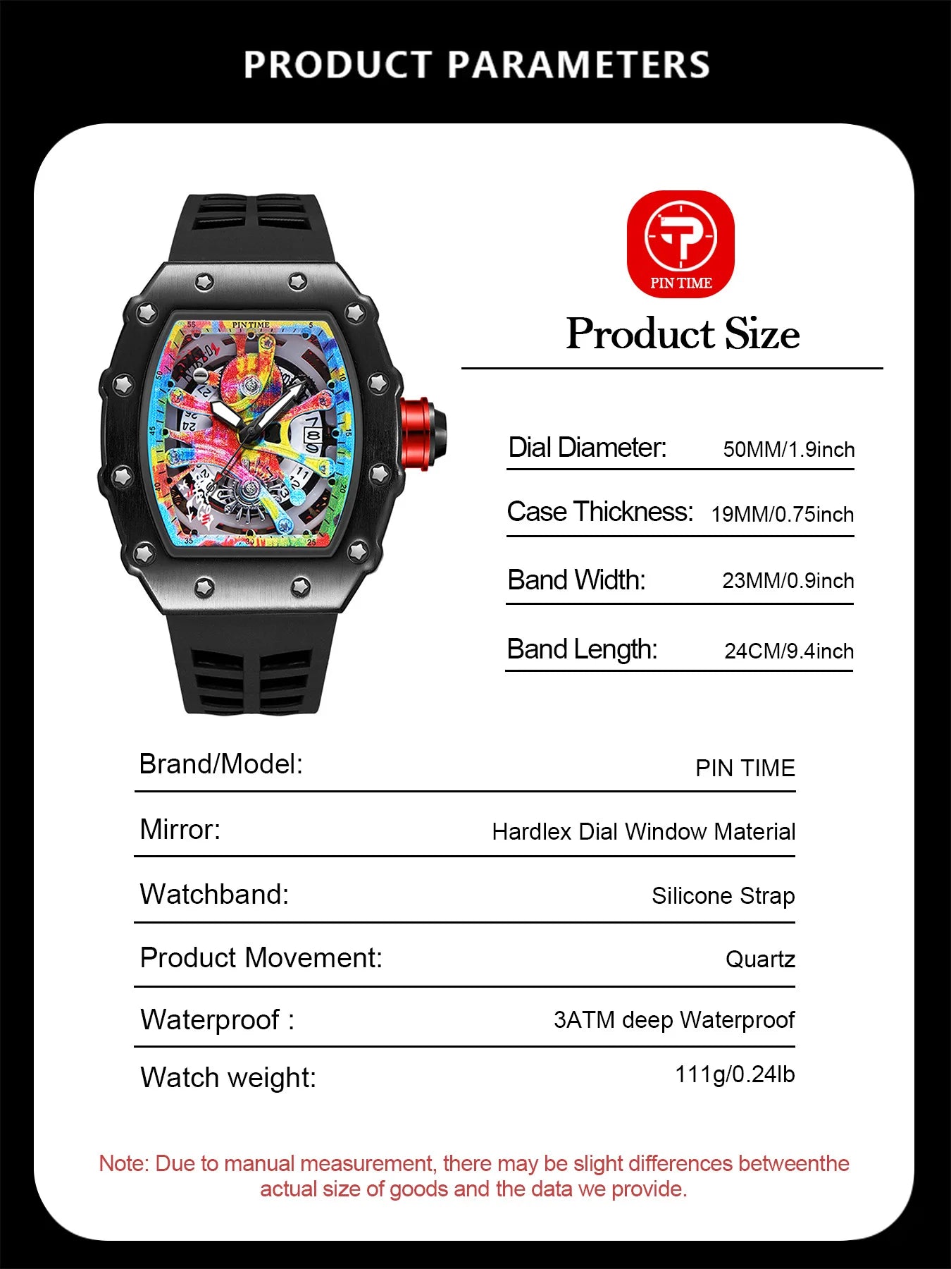 Luxury Watch Men Wrist Watches Tonneau Multifunction Graffiti Dial Auto Date Waterproof Sports Casual Clock Men Quartz Watches