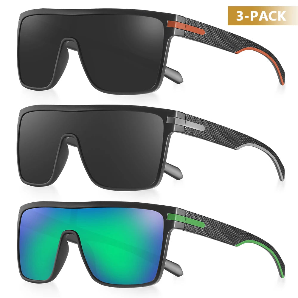 Ochelari de soare polarizați CRIXALIS pentru bărbați, pătrați, supradimensionați, antireflex, pentru șoferi, ochelari de soare cu oglindă, pentru femei, ochelari de protecție UV400, pentru bărbați