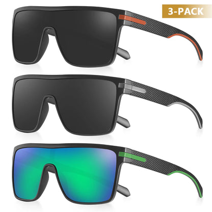 Ochelari de soare polarizați CRIXALIS pentru bărbați, pătrați, supradimensionați, antireflex, pentru șoferi, ochelari de soare cu oglindă, pentru femei, ochelari de protecție UV400, pentru bărbați