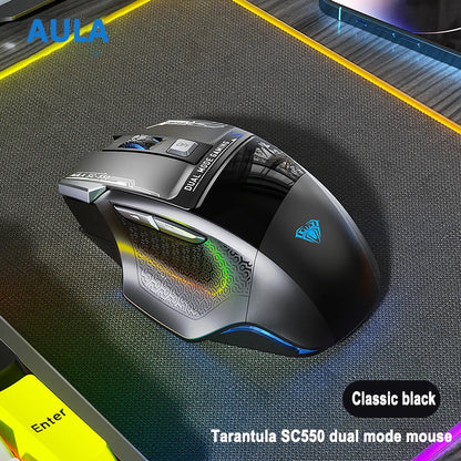 AULA SC550 gamingmus 2.4G trådlös makromus RGB-bakgrundsbelysning ergonomisk design e-sportmus PC-tillbehör
