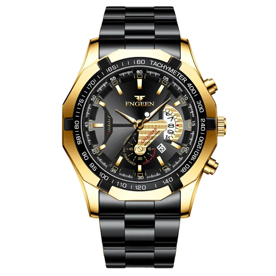 BINBOND Orginal Quartz Wristwatches For Men Luxury Luminous Waterproof Auto Date Men's Watch Stainless Steel Reloj Free Ship