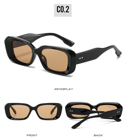 Ochelari de soare retro pătrați SHAUNA pentru femei, cu nituri, nuanțe degradate, protecție UV400, pentru bărbați, verzi și roz