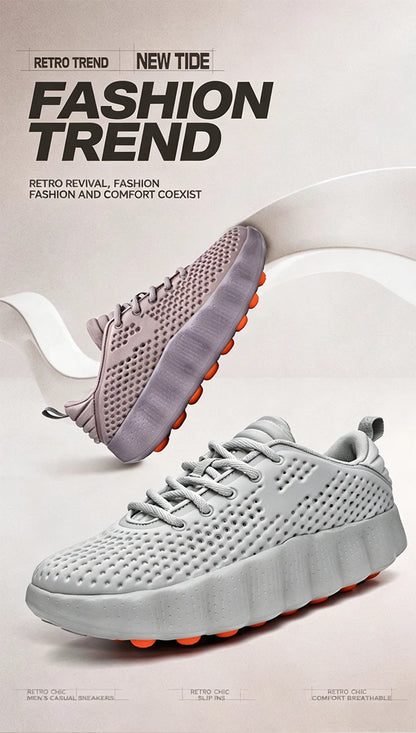 Men's Comfortable Casual Sneakers with Foot Sensing Massage Technology Women's Sports Breathable Lightweight Training Shoes