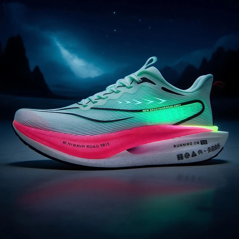 Men’s Running Shoes with Carbon Board, Specialty Marathon Sports, Breathable, Lightweight, Comfortable Women’s Athletic Non-Skid Sneakers