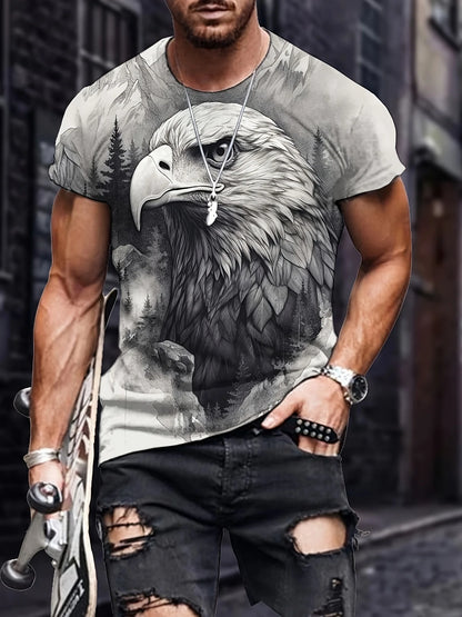 Fashion Eagle Graphic T Shirts Luxury T-Shirt Summer Men's T-Shirts Casual Tops Short Sleeve T-Shirt 3D Printing Men Clothing