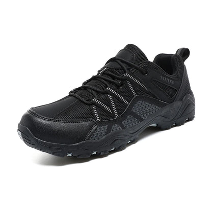 Sapatos de caminhada de marca para homem em malha respirável, calçado de viagem outdoor impermeável para caça e pesca, sapatos desportivos de montanha, todo-o-terreno e equitação