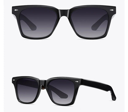 Ochelari de soare polarizați retro Swanwick TR90 pentru bărbați, ochelari de soare pătrați din acetat pentru femei, unisex, UV400, gri-negru, stil european
