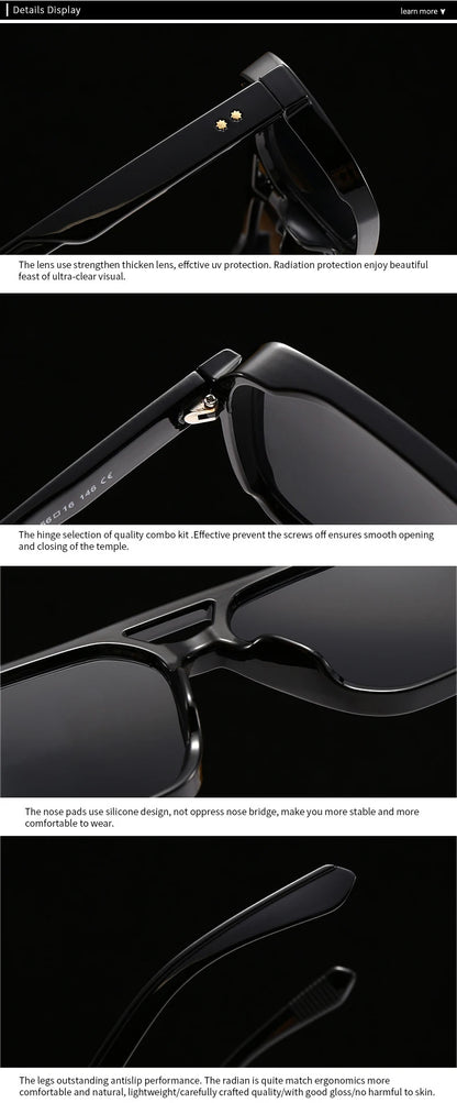Ochelari de soare SO&EI Fashion cu rame duble, pătrați, pentru femei, stil retro cu nituri, nuanțe de albastru ceai, protecție UV400, ochelari de soare cu gradient pentru bărbați, pentru activități în aer liber