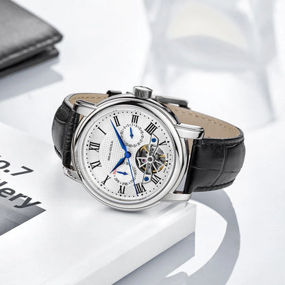 NEU Herren-Automatikuhr mit mechanischem Seagull ST25-Uhrwerk, modische Herrenarmbanduhr mit skelettierter Unruh, Casual-Business-Uhr 819.624