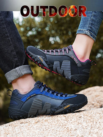 Mountaineering Shoes Men's Genuine Leather Outdoor Sports Anti-Slip Mountaineering Hiking Shoes Breathable Tourism Shoes