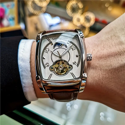 [Luksuzni mehanički sat s tourbillonom] Lagani luksuzni mehanički sat s tourbillonom za muškarce – vrhunski, potpuno automatski model u trendi 'skelet' stilu, idealan za poslovnu odjeću o