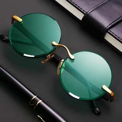Ochelari de soare din rășină pentru bărbați, fără ramă, cu protecție UV400, ochelari de protecție stilată, ochelari de soare decorativi de vară