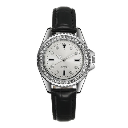 Ladies Luxury Diamond Branded Quartz Watch Fashion 2025 New Simple Green Leather Women's Dress Clock Watch DDP