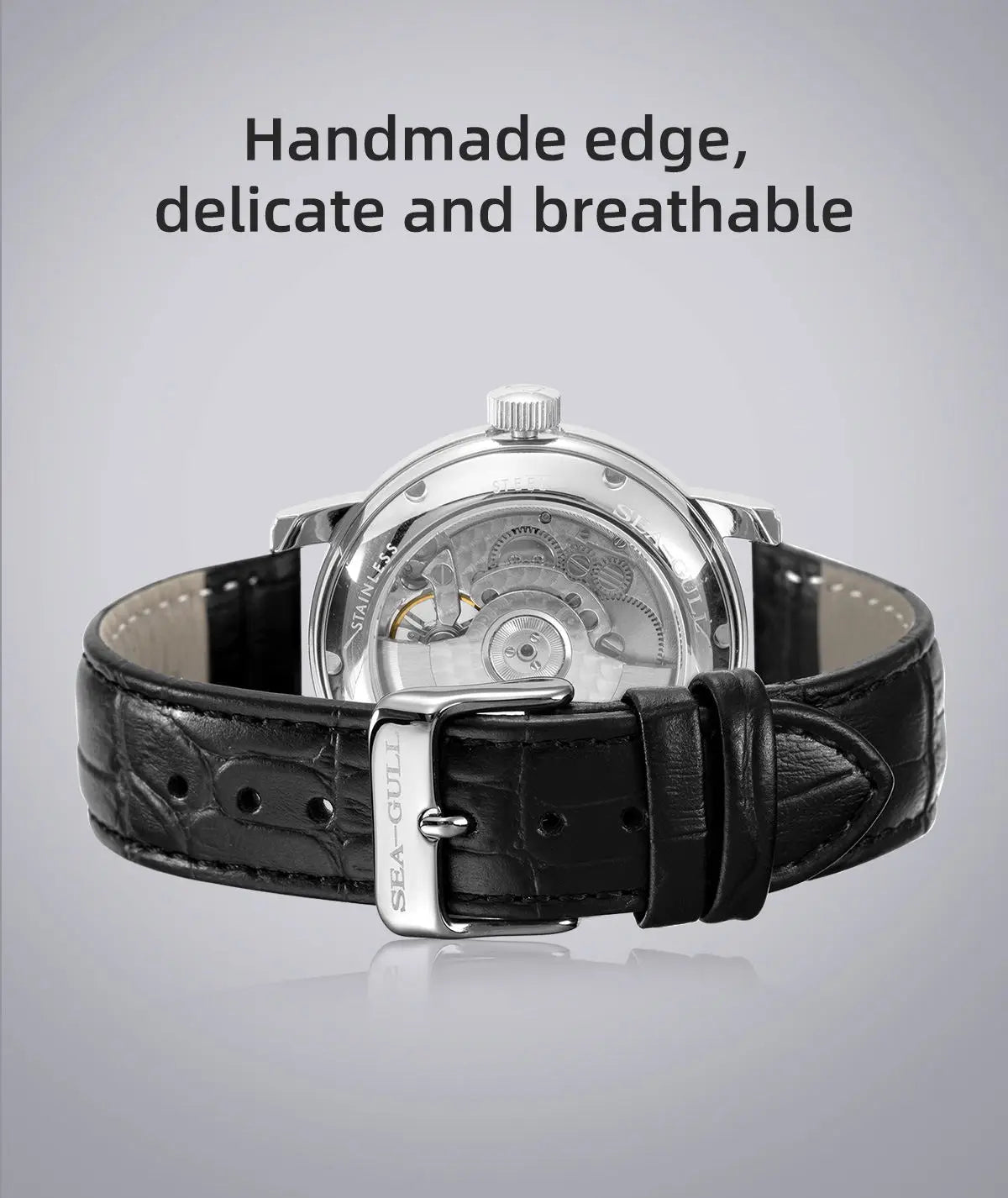 NEU Herren-Automatikuhr mit mechanischem Seagull ST25-Uhrwerk, modische Herrenarmbanduhr mit skelettierter Unruh, Casual-Business-Uhr 819.624