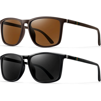 Ochelari de soare polarizați clasici, pătrați, unisex, UV400, ușori, pentru condus, pescuit, activități în aer liber și călătorii