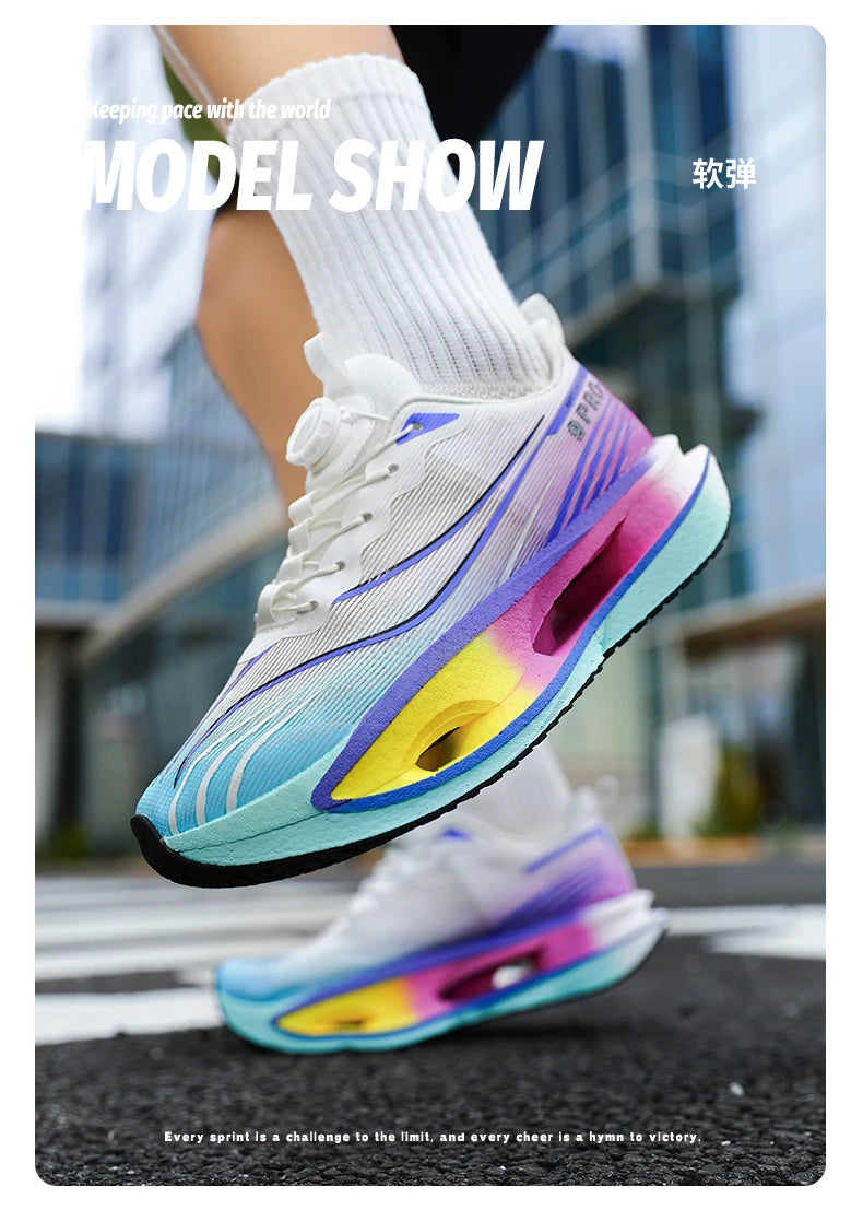 Running Shoes Carbon Board Speciality Marathon Men Sports Breathable Lightweight Women's Comfortable Athletic Nonskid Sneakers