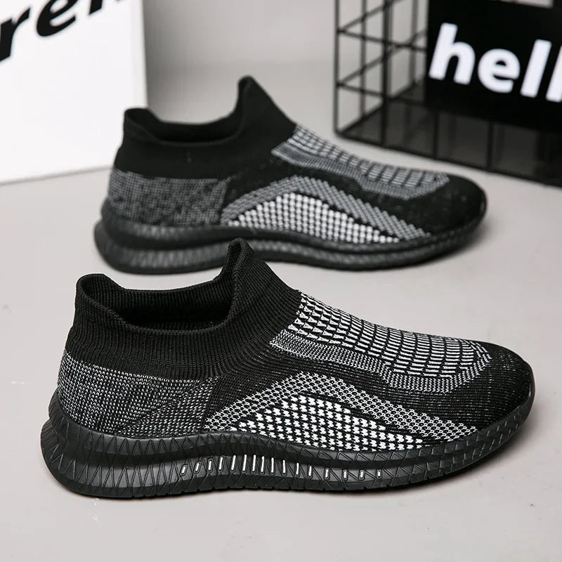 Lightweight Men's Walking Shoes Outdoor Soft Male Casual Shoes Flexible Breathable Men Loafers Slip-On Footwear Sneakers 39-48