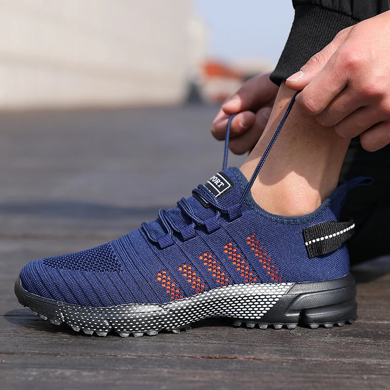 Sapatilhas casuais para homem em malha, leves, respiráveis, com sola macia, estilo running, slip-on, flats e loafers, calçado de treino Zapatos Hombre