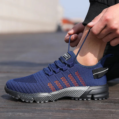 Sapatilhas casuais para homem em malha, leves, respiráveis, com sola macia, estilo running, slip-on, flats e loafers, calçado de treino Zapatos Hombre