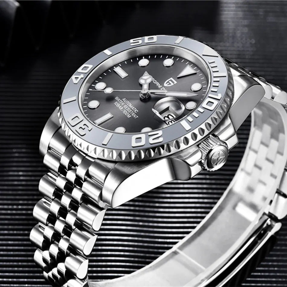 New PAGANI DESIGN 40mm Men's Wristwatch 100M Waterproof Mechanical Watches Ceramic bezel Sapphire Glass Automatic Men Watch 1651