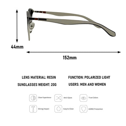 Ochelari de soare polarizați pentru bărbați, lentile semi-fără ramă, ochelari de soare vintage retro pentru femei, ochelari de soare la modă pentru vacanță, Gafas De Sol Hombre