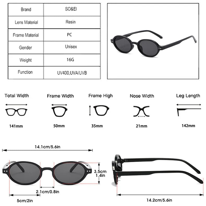 Ochelari de soare SO&EI Retro, mici, ovali, pentru femei, cu nituri, model leopard, pentru bărbați, stil punk, cu protecție UV400