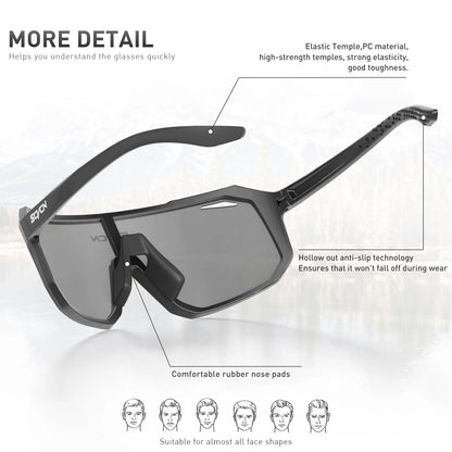 SCVCN New Outdoor Cycling Glasses Bike Sunglasses Men UV400 Eyewear Sports MTB Goggles Bicycle Women Riding Hiking Sunglasses