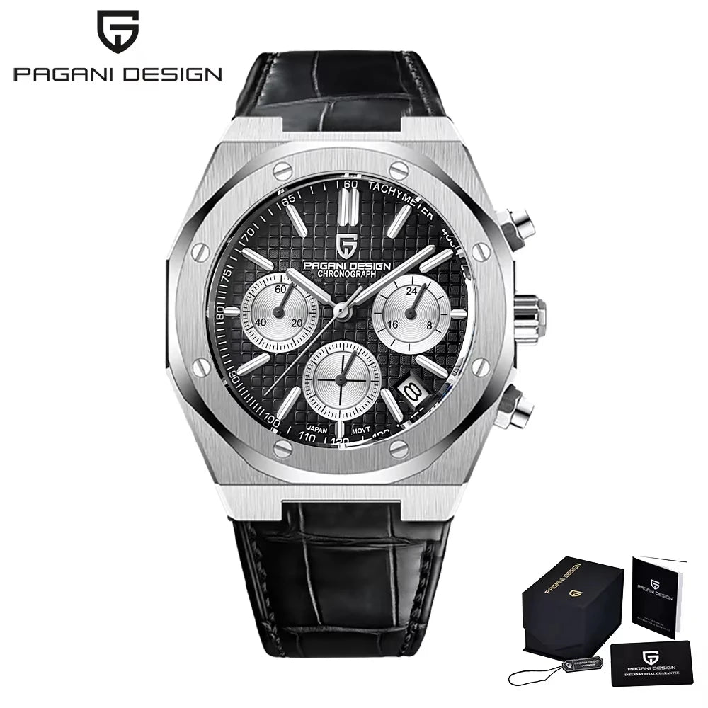 2025 PAGANI DESIGN PD1707 Mens Quartz Wristwatches 40MM Stainless Steel Sapphire Glass Waterproof Luxury Clock Gift Reloj Hombre