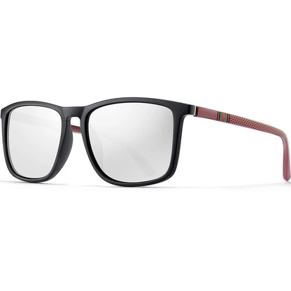 Ochelari de soare polarizați clasici, pătrați, unisex, UV400, ușori, pentru condus, pescuit, activități în aer liber și călătorii