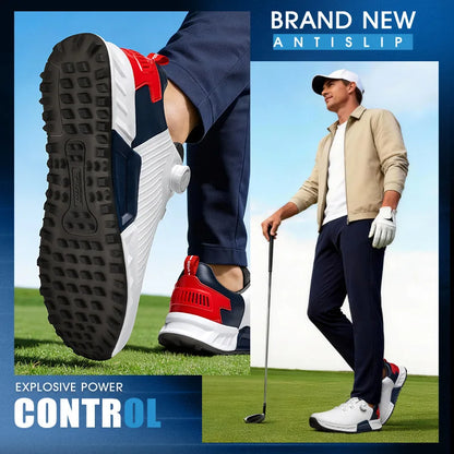PGM Golf Shoes Men's Cushioning Rebound Sneakers, Knob Men's Shoes, Wear-Resistant TPU Waterproof Shoes