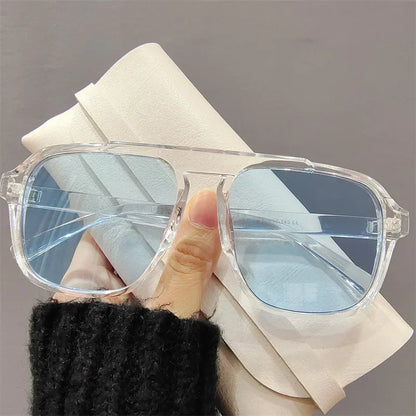 Ochelari de soare la modă pentru femei și bărbați, ochelari de soare cu ramă dublă, stil vintage, pentru activități în aer liber, călătorii și conducere, cu protecție UV400