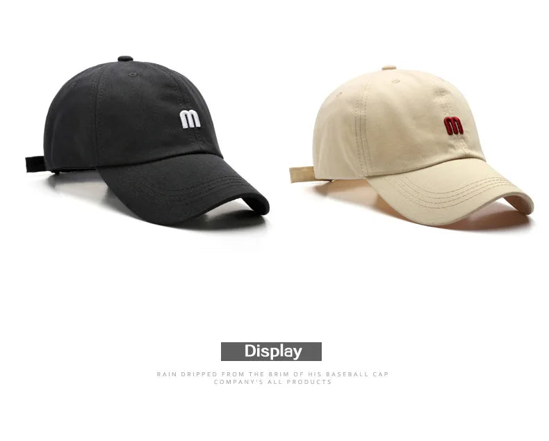 Fashion 100% Cotton Baseball Cap for Men and Women Letters Embroidered Snapback Hat Summer Sun Caps Unisex Casual Hip Hop Hats