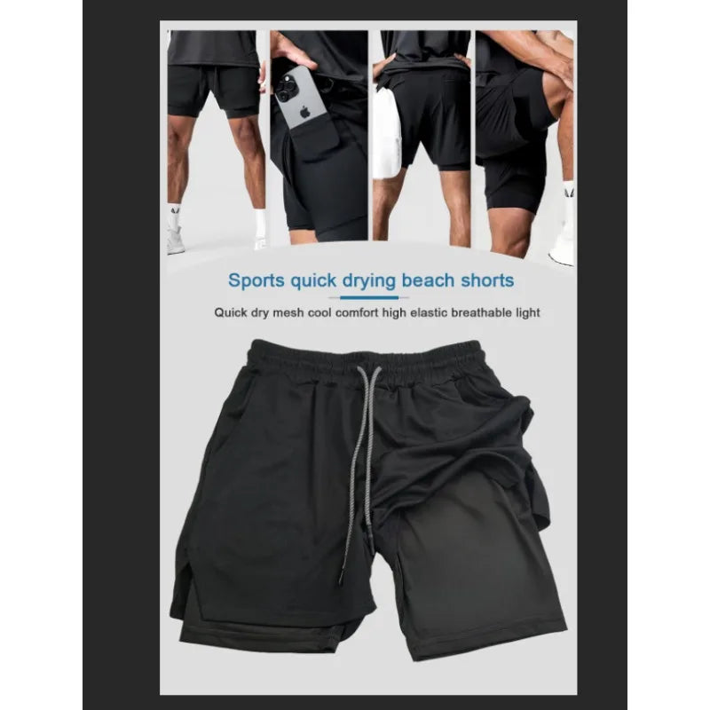 2026 Summer Dragon Ball Z Magic Man Buu (pure Form) 3D Printed Double Fake Two Sports Loose Breathable Quick Dry Shorts