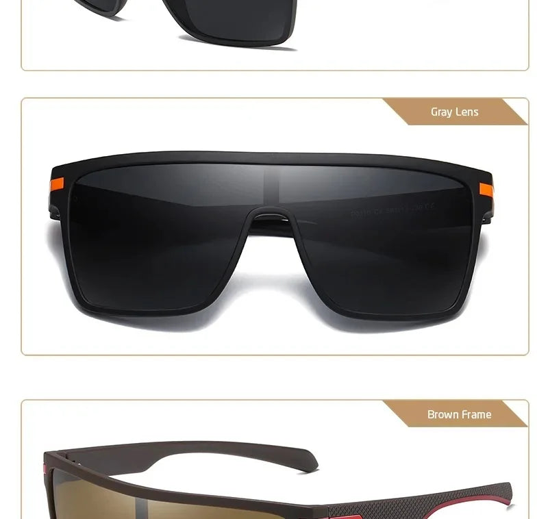 Ochelari de soare polarizați CRIXALIS pentru bărbați, pătrați, supradimensionați, antireflex, pentru șoferi, ochelari de soare cu oglindă, pentru femei, ochelari de protecție UV400, pentru bărbați