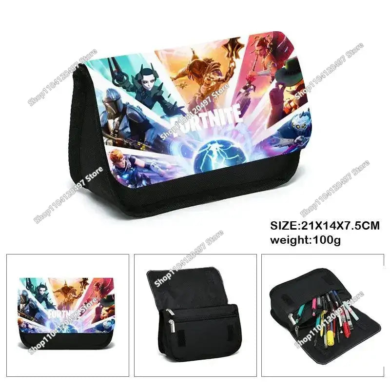 Victory Royale Student Boys Girls Fortnited Capacity Stationery PencilCase Peely Llama Hero Children's Pen Box Kids Teen Bags