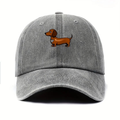 Cute Sausage Dog Pattern Printed Baseball Hat with Adjustable Snap Button Lightweight Valentine's Day Gift