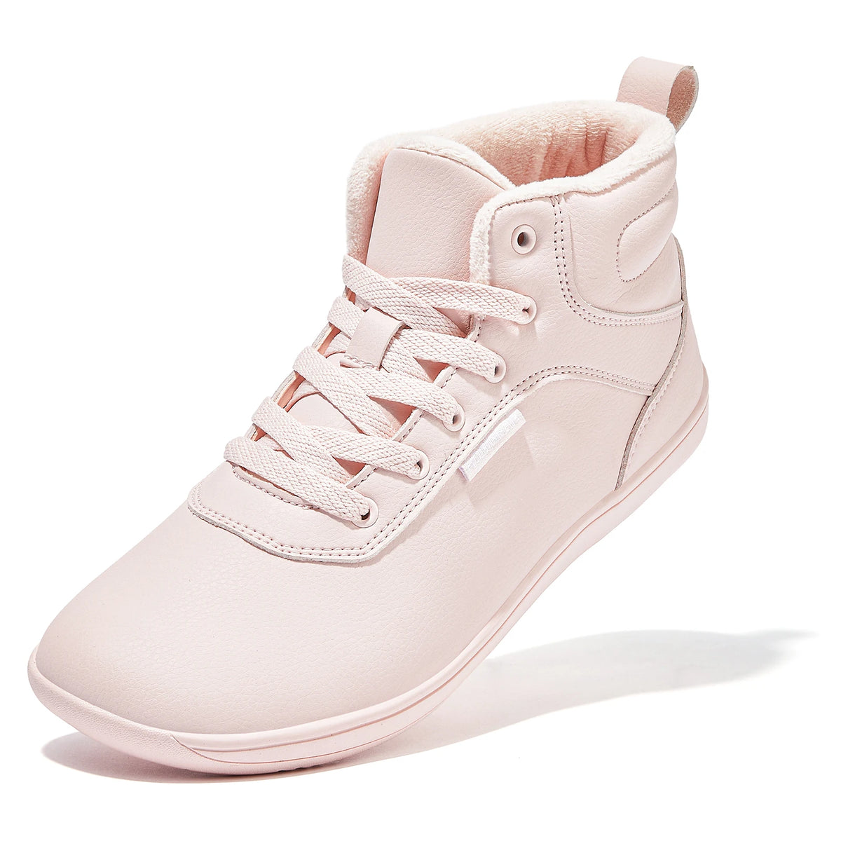 HOBIBEAR Unisex-Barfußschuhe für den Winter, Damen und Herren, breite Zehenkappe, mit Kunstfell gefüttert, Knöchel-Sneaker, Schnürschuhe aus Kunstleder