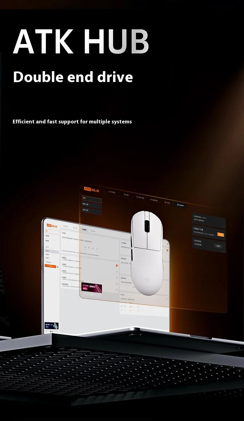 ATK A9 Plus Gaming Mouse Wireless A9/A9 SE/A9 Pro Tri Mode 8K Gaming Mouse Lightweight A9 Ultimate E-sports PC Gift Customized