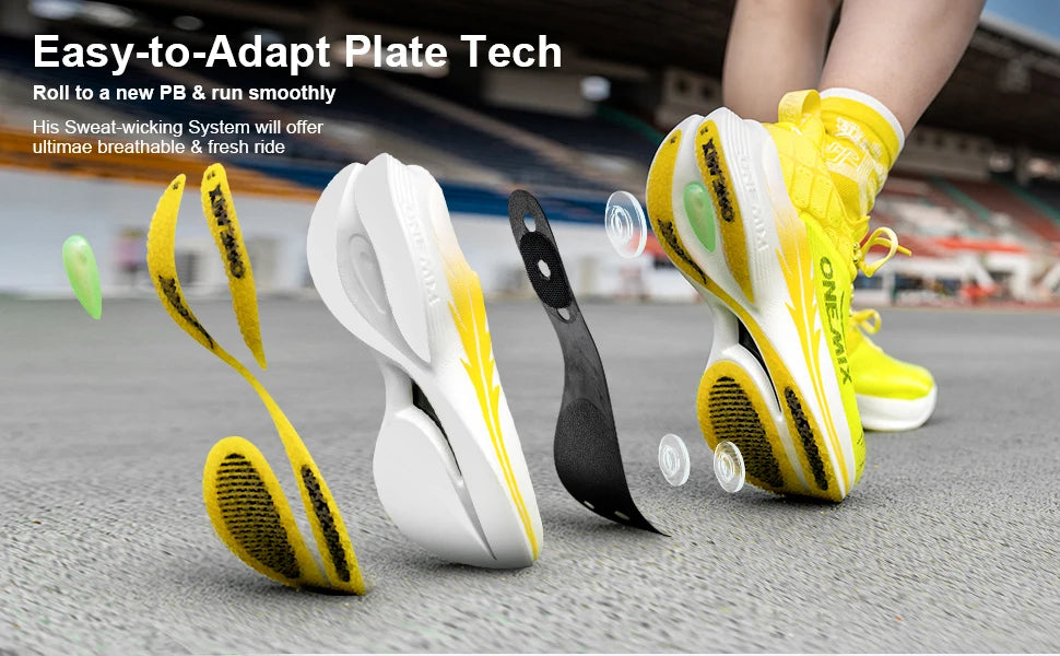 ONEMIX Carbon Fiber Plate Running Shoes Traction Shock Absorption Professional Marathon PB Racing Sports Trainers