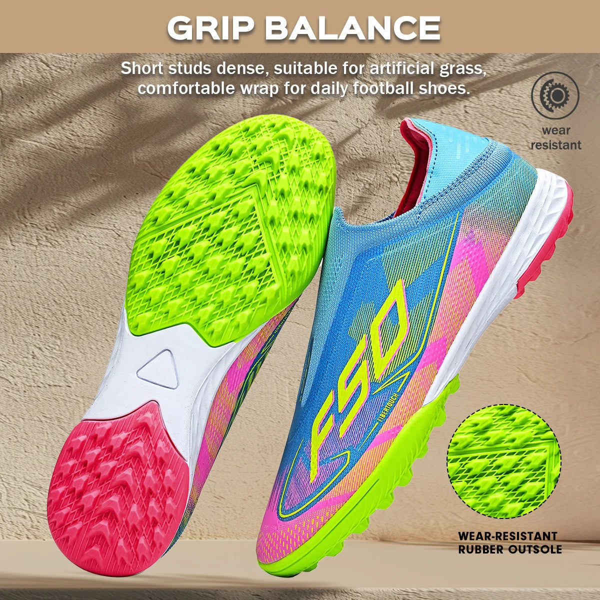 Professional Training TF Soccer Shoes for Men Women Kids PU+Fabric Breathable Wear-Resistant Rubber Sole