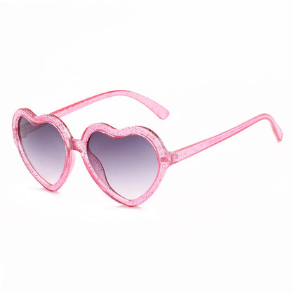 Ochelari de soare eleganți pentru copii, roz trandafiriu, cu inimioare, protecție UV400, ramă reglabilă, pentru băieți, fete, bebeluși și copii mici de 0-12 ani